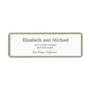 Green Sage Marble  Elegant Modern Chic Wedding Return Address Label