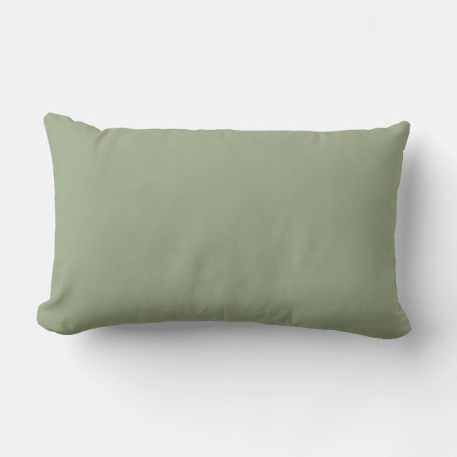Green Sage Solid Lumbar Cushion (Front)