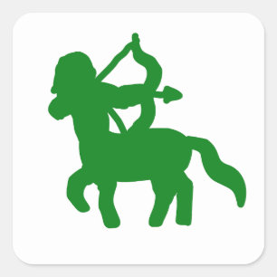 Green Sagittarius Archer Sticker — Earthy Fire 