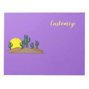Green Saguaro Cactus Desert Sunset Thunder_Cove  Notepad