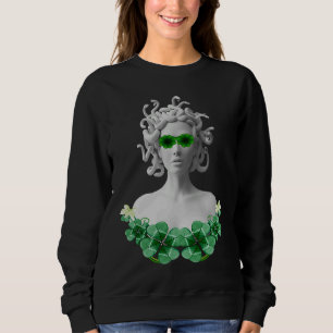 Green Saint Patricks Day Medusa Sweatshirt