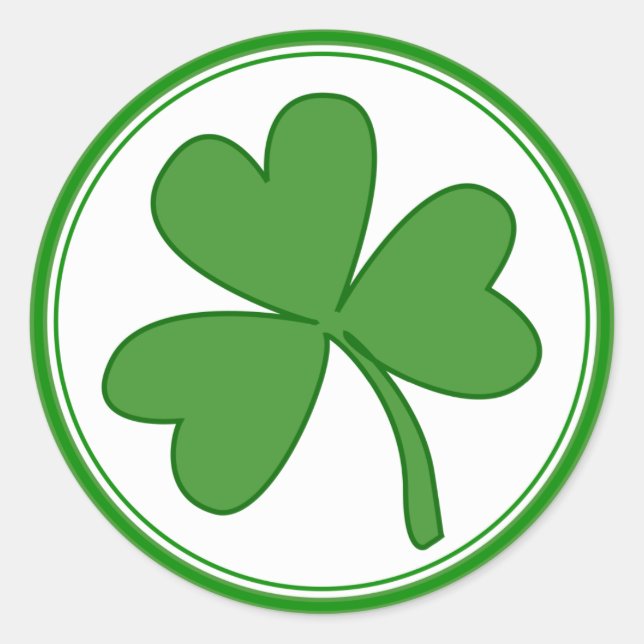 Green Saint Patrick's Day Shamrock Stickers (Front)