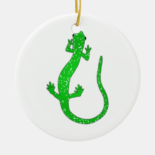 Green Salamander Logo Ceramic Tree Decoration (Front)