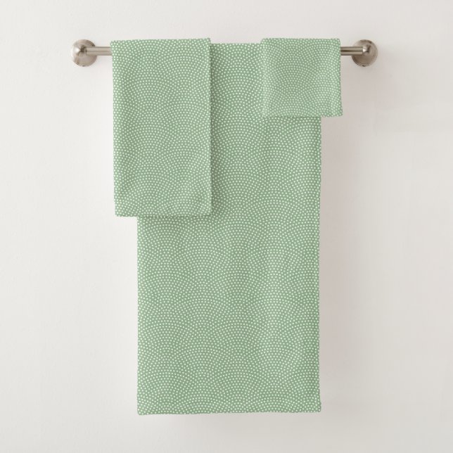 Green Same Komon (shark skin) Bath Towel Set (Insitu)
