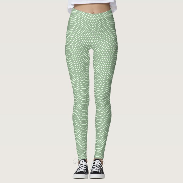 Green Same Komon (shark skin) Leggings (Front)