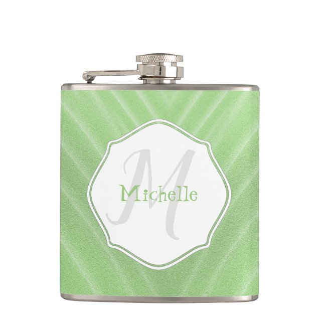 Green Sand Ripples Personalised Flask (Front)