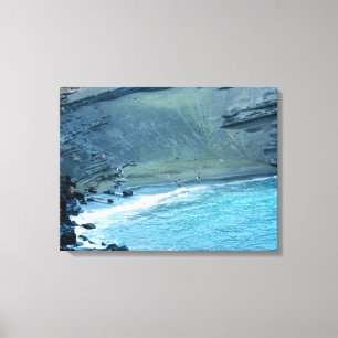 Green Sands Beach Hawaii Wrapped Canvas