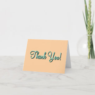 Green Sandy Beach Monogram Red Heart Thank You Card