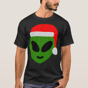 Green Santa Alien Emoji T-Shirt