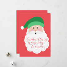 Green Santa Christmas Photo Card