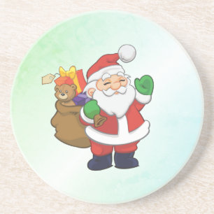 Green Santa With Toys Coaster