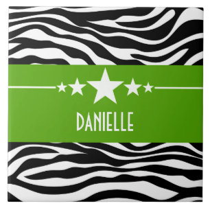 Green Sassy Star Zebra Tile