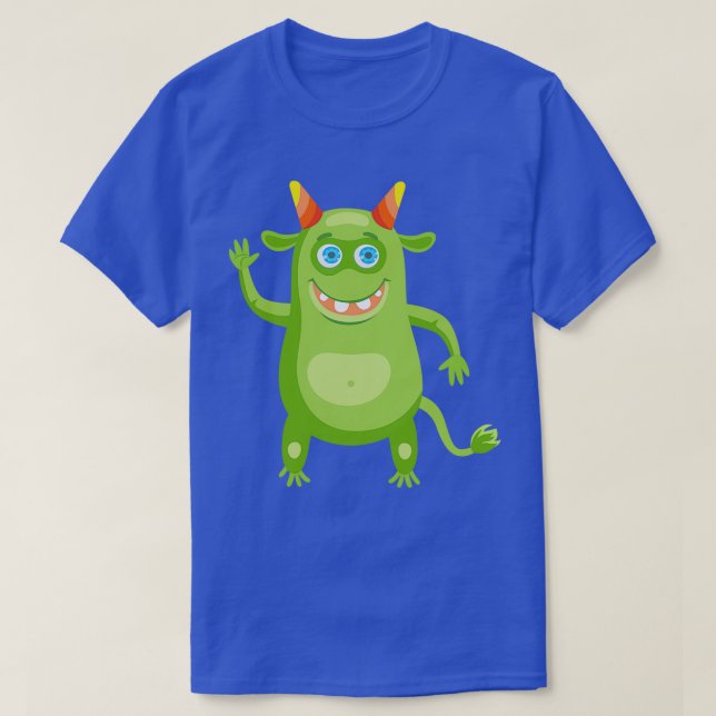 Green satan with red horns T-Shirt (Design Front)