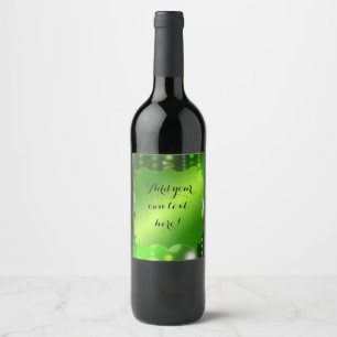 Green Satin and Sparkles Party Custom Wine Label