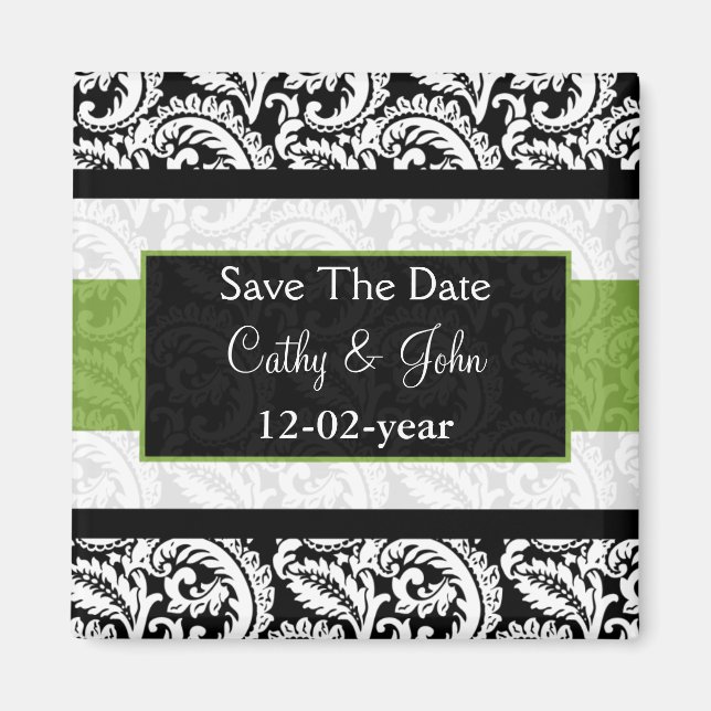 green Save the date magnet (Front)