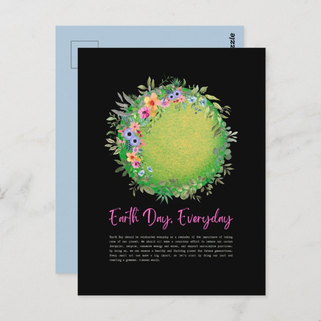 Green Save The Planet Earth Day Everyday Postcard (Front/Back)