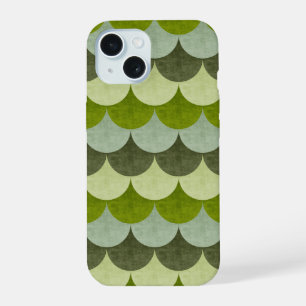 Green Scalloped Dragon Scale Pattern iPhone 15 Case