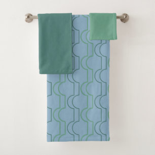 Green Scallops Bath Towel Set