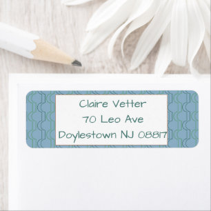 Green Scallops Return Address Label