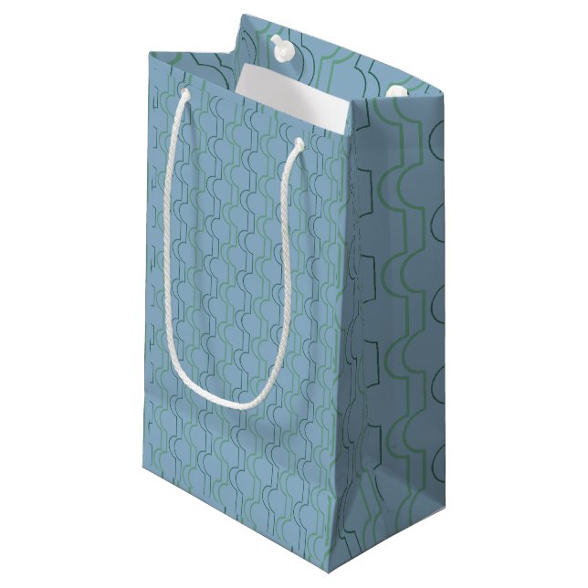 Green Scallops Small Gift Bag (Front Angled)