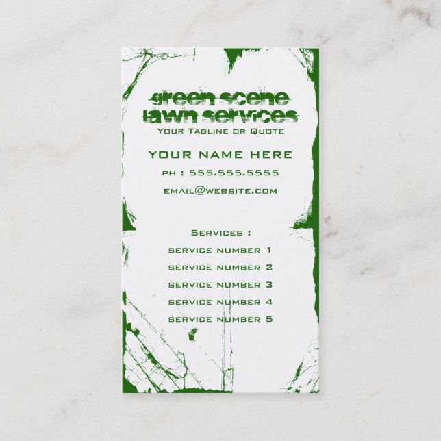green scene grunge business card (Front)