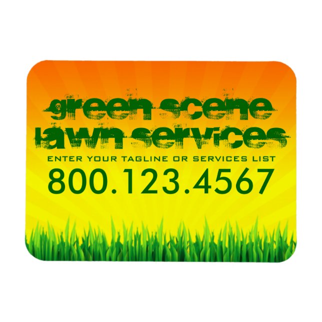 green scene lawn care magnet (Horizontal)