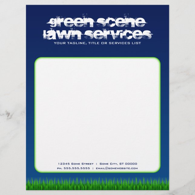 green scene lawn services letterhead template (Front)