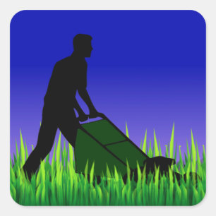 green scene lawn services square sticker