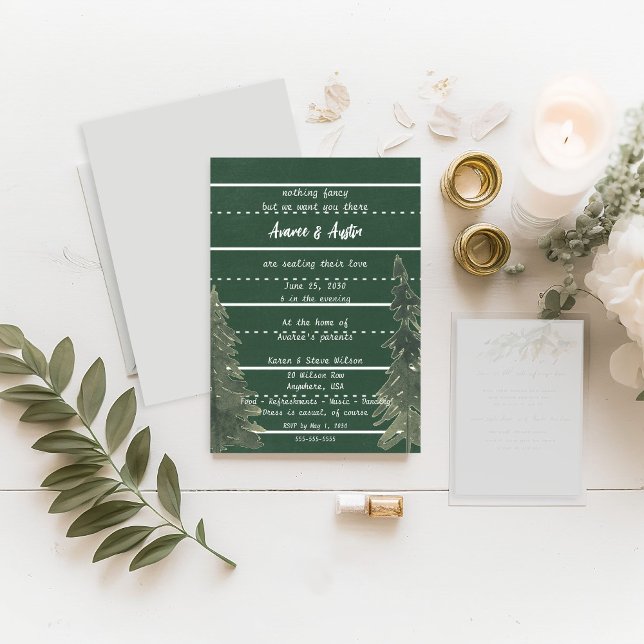 Green School Chalkboard Wedding Invitation (Creator Uploaded)