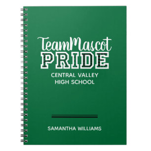 Green School Pride Mascot Name Notebook
