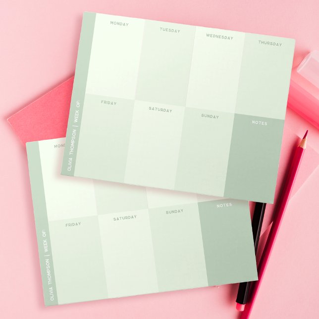 Green School Weekly Planner Notepad (Creator Uploaded)
