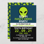 Green Sci-fi Alien, Birthday Invitation<br><div class="desc">Green Sci-fi Alien,  Birthday Invitation by Stampedy Stamp.</div>