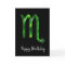 Green Scorpio Sign Birthday Card
