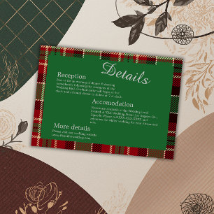 green scottish country wedding enclosure card