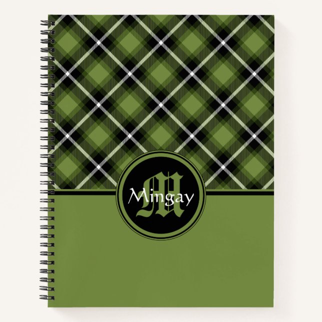 Green Scottish Plaid Personalised Notebook (Front)