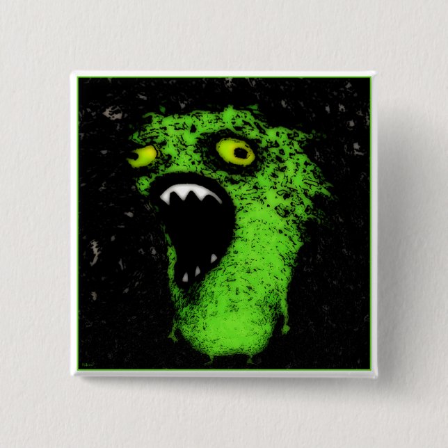 Green Scream 15 Cm Square Badge (Front)