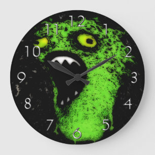 Green Scream Large Clock