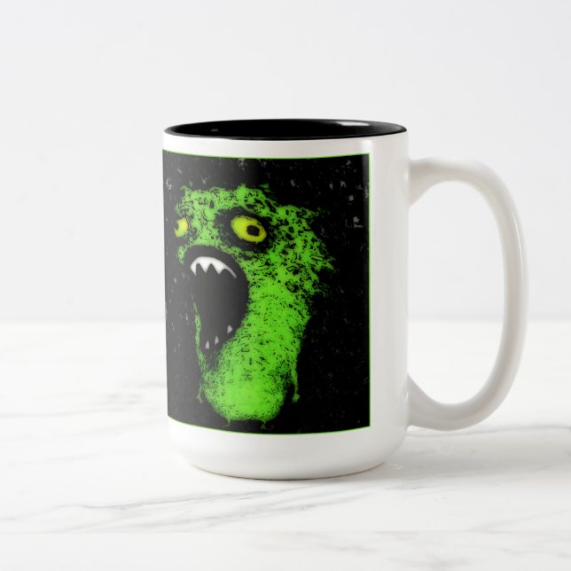 Green Scream Two-Tone Coffee Mug (Right)
