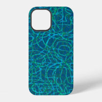 Green scribbled lines pattern Case-Mate iPhone cas
