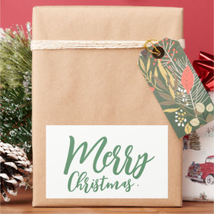 Green Script Merry Christmas Cookie Labels