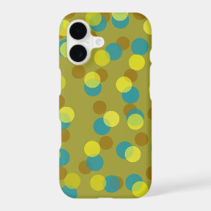 green, sea blue, yellow and brown dots