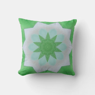 Green sea glass abstract cushion