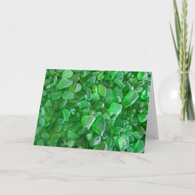 Green Sea Glass Card (Front)