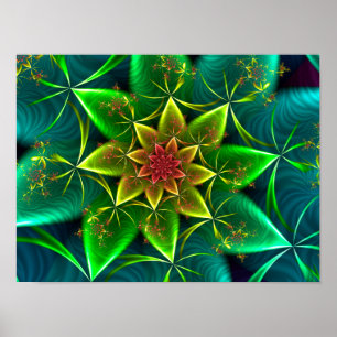 Green Sea Spiral Poster