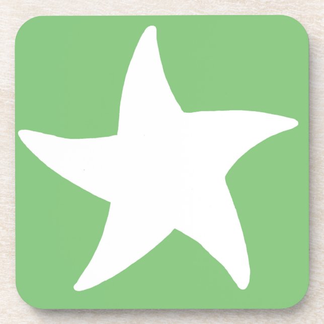 Green Sea Star Beverage Coaster (Front)