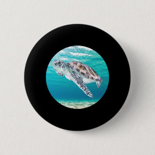 Green Sea Turtle  6 Cm Round Badge