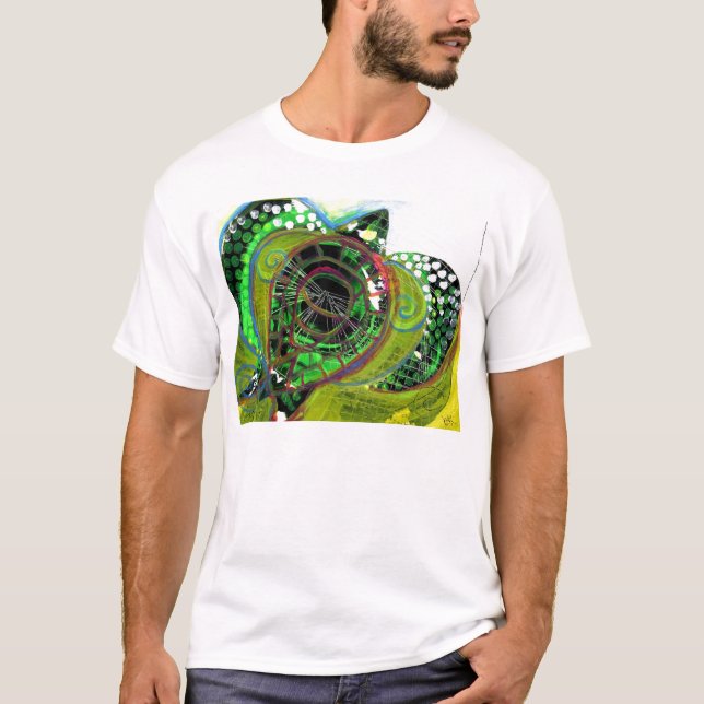 Green Sea Turtle Abstract Art TEE Design Vinnyfish (Front)
