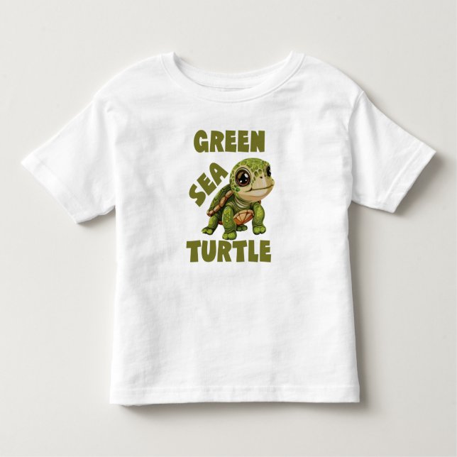 Green Sea Turtle, Adorable Baby Sea Turtle Toddler T-Shirt (Front)