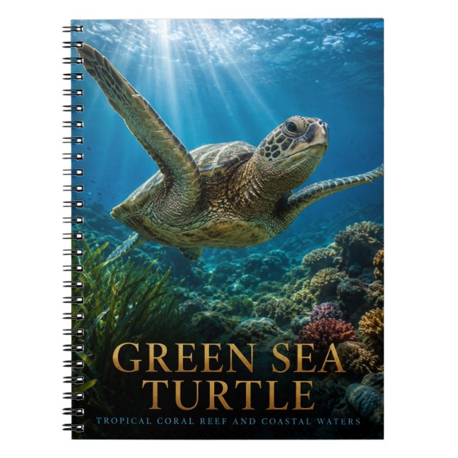 Green Sea Turtle Coral Reef ANIMALS Notebook (Front)