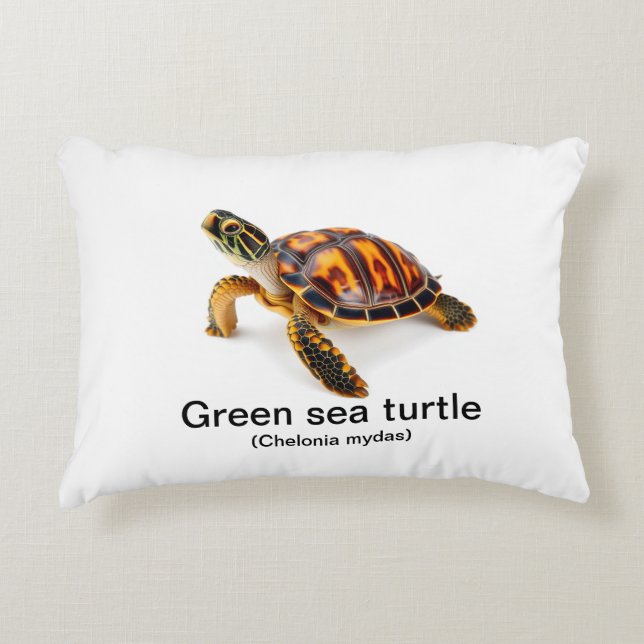 Green sea turtle  decorative cushion (Front)
